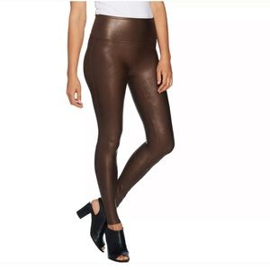 SPANX Shiny Brown Leggings